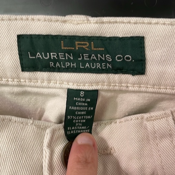Ralph Lauren LRL Lauren Jean Co Cream Flare Wide Leg Jeans Size 8 - Picture 2 of 10